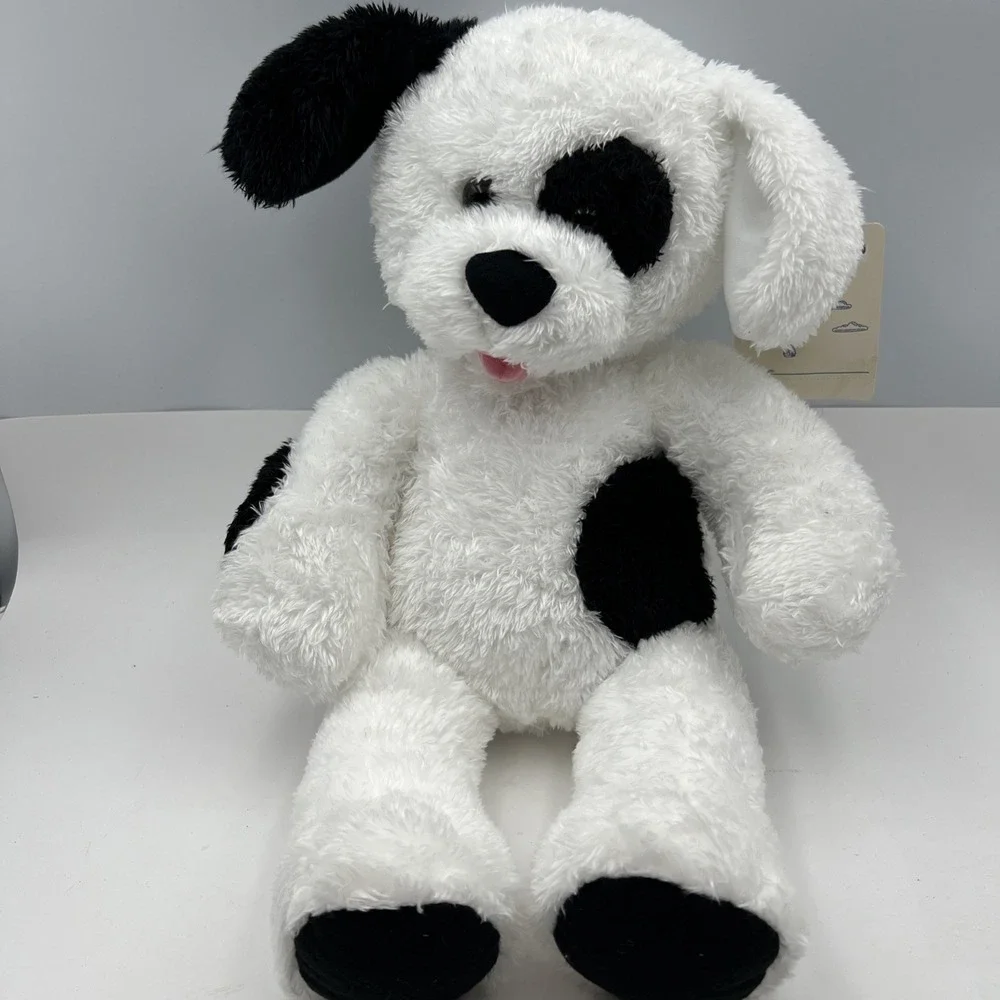 Build A Bear Cookies And Cream Black And White Puppy Dog Spots Plush 16